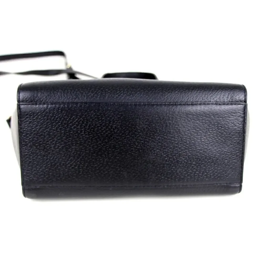 kate spade NY BLACK GENUINE LEATHER SHOULDER BAG X-BODY SATCHEL HANDBAG PURSE